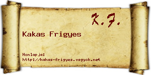 Kakas Frigyes névjegykártya